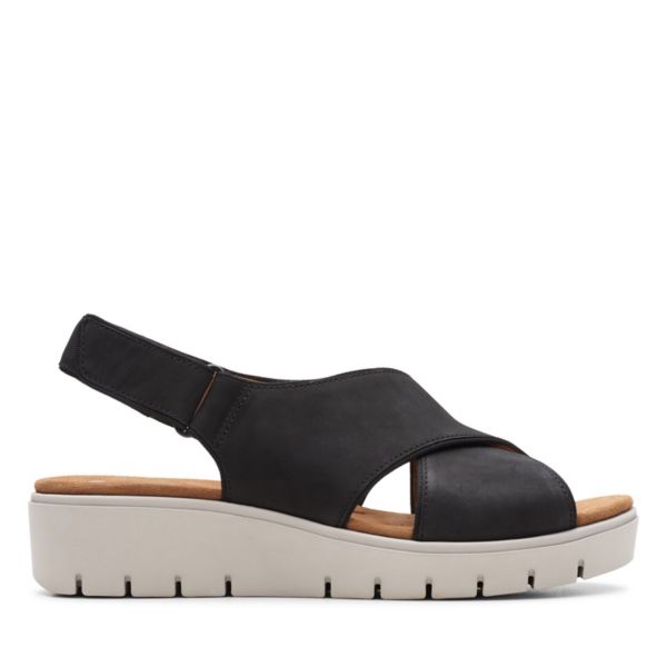 Clarks Womens Un Karely Sun Sandals Black | USA-7625893